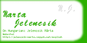 marta jelencsik business card